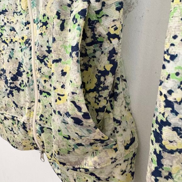 Chervò Sport Women’s Zip Golf Jacket  US Sz 6 Small Top Yellow Floral Sunblock - Picture 4 of 8